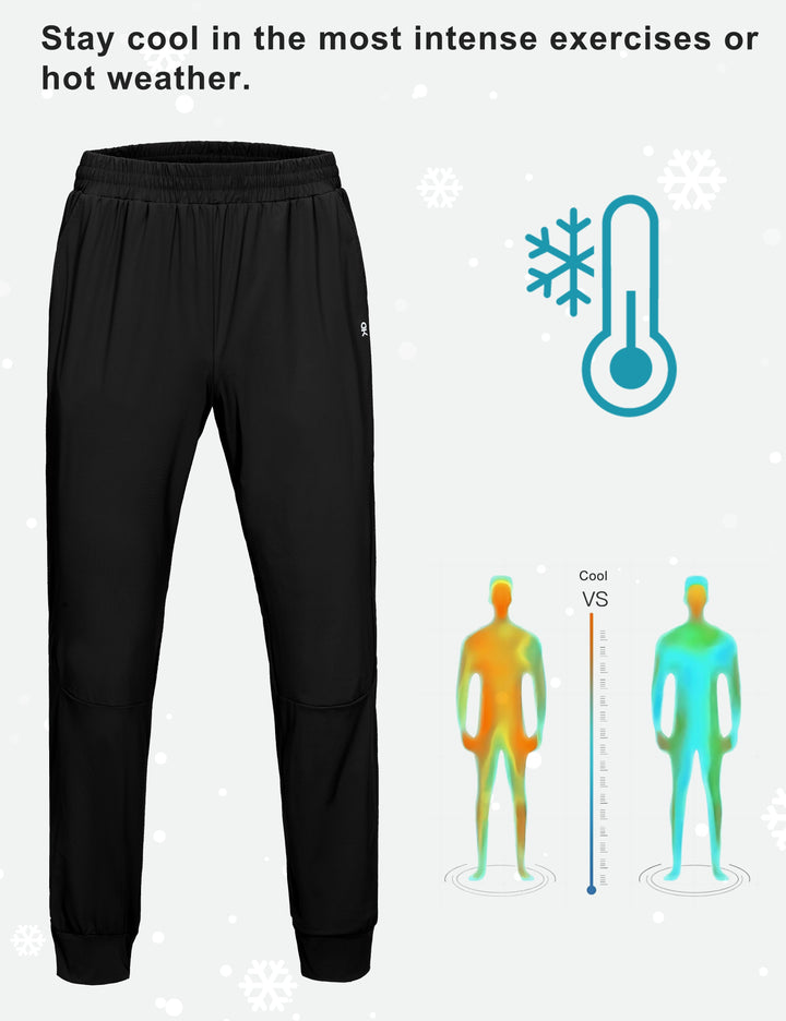 Men's Quick-Drying Running Pants, Stretch Cooling Performance with Pockets MP-US-DK