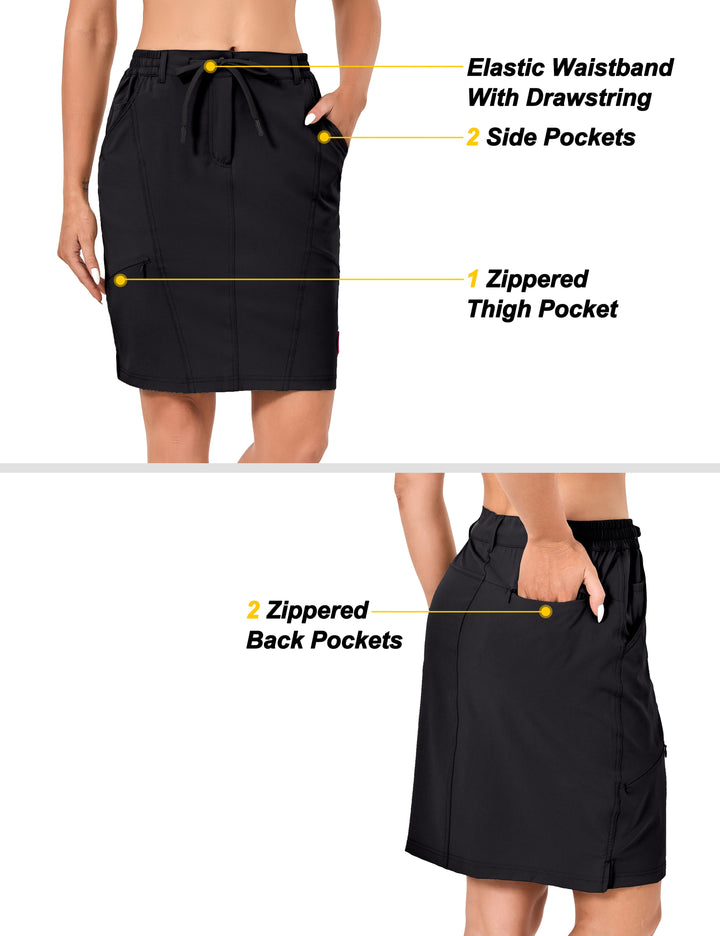 Women's Athletic Golf Tennis Skort Build-in Shorts Sports Skirt with Pockets MP-US-DK