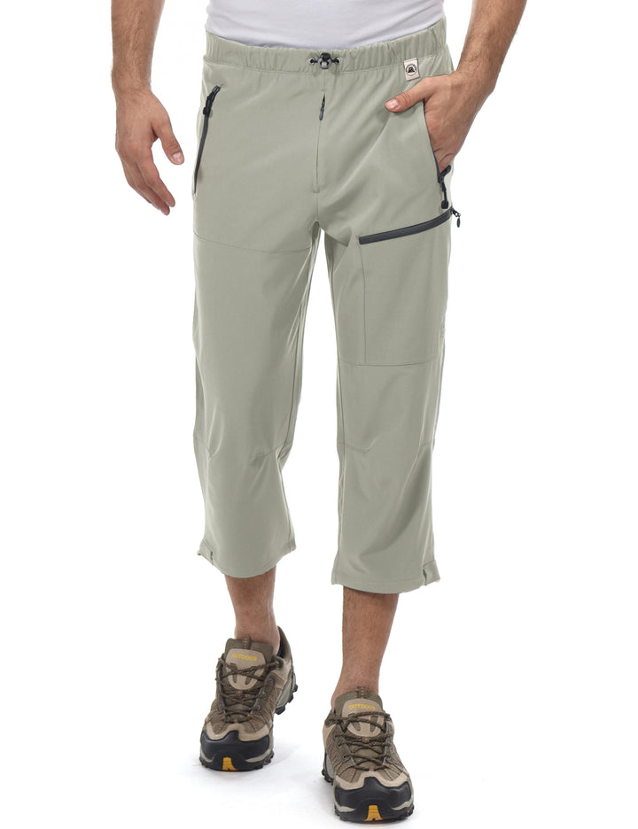 Mens Hiking Pants Quick Dry 3/4 Pants Capri Shorts for Travel Casual MP-US-DK