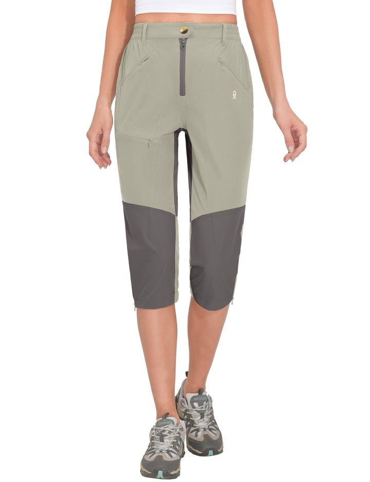 Women's Quick Dry Capri 3/4 Hiking Water-Resistant Pants Golf Casual MP-US-DK