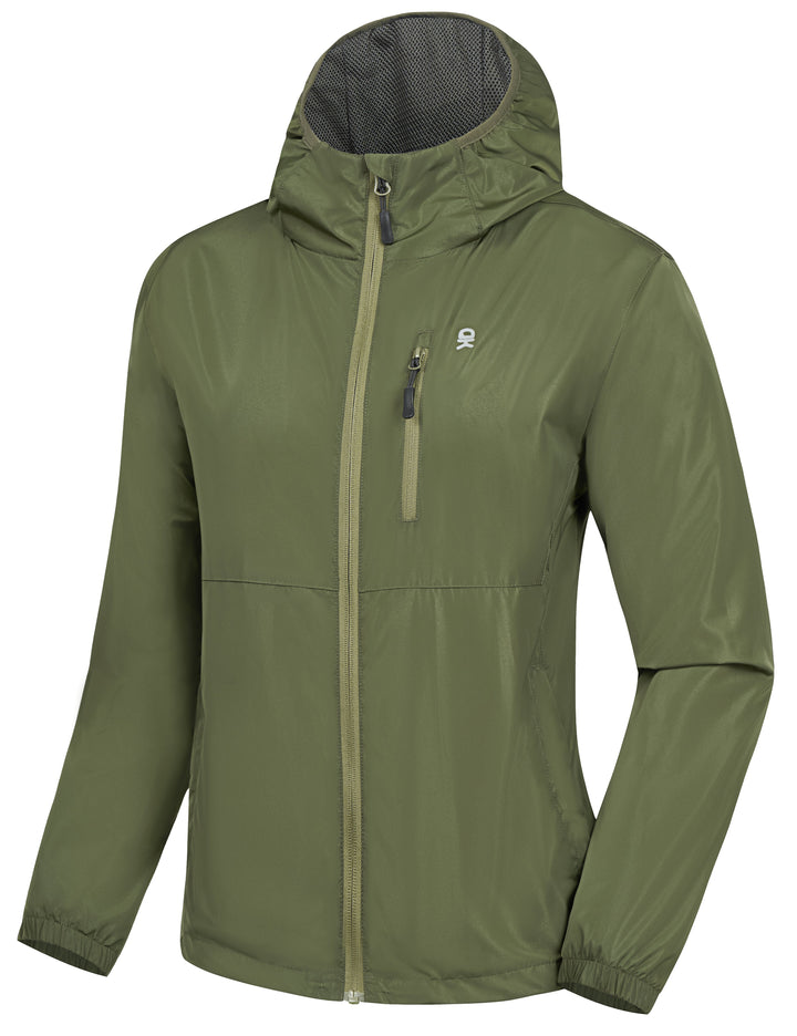 Women's Water Resistant Breathable Ripstop Light Jacket with Hood MP-US-DK