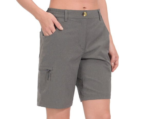 Women's 9 Inch Inseam, Lightweight Golf Shorts with Zippered Pockets MP-US-DK