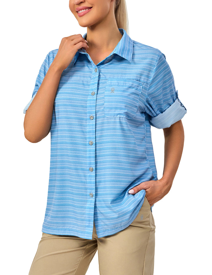 Women's Quick Dry Button Up Lightweight Long Sleeve Outdoor Shirts MP-US-DK