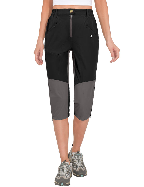 Women's Quick Dry Capri 3/4 Hiking Water-Resistant Pants Golf Casual MP-US-DK