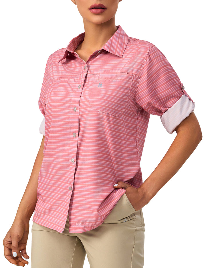 Women's Quick Dry Button Up Lightweight Long Sleeve Outdoor Shirts MP-US-DK