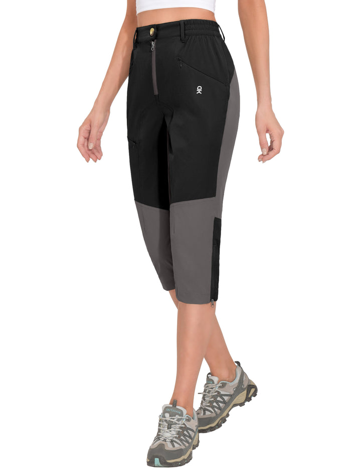 Women's Quick Dry Capri 3/4 Hiking Water-Resistant Pants Golf Casual MP-US-DK