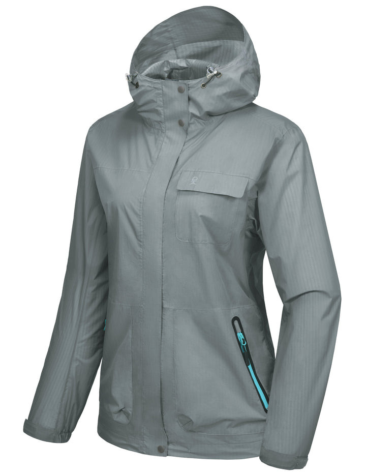 Women's Waterproof Rain Jacket Hooded Lightweight Raincoat MP-US-DK