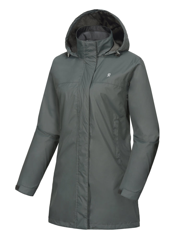 Women's Waterproof Windbreaker Rain long Shell Jacket YZF US-DK