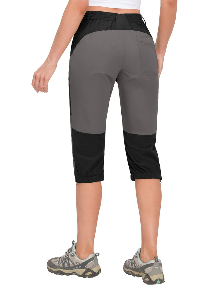 Women's Quick Dry Capri 3/4 Hiking Water-Resistant Pants Golf Casual MP-US-DK