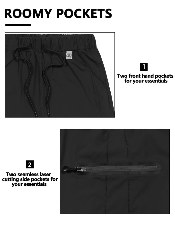 Women's Quick Dry Lightweight Stretch Zipper Pockets Bermuda Shorts MP-US-DK