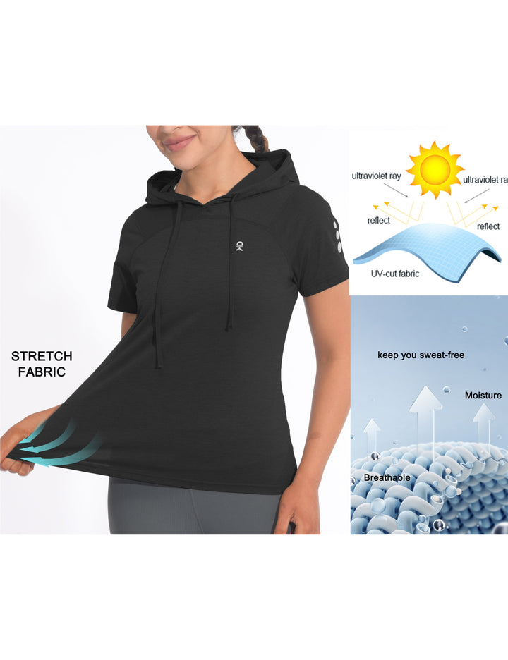 Women's Short Sleeve Quick Dry T-Shirt Stretch Basic Tops Tee MP-US-DK