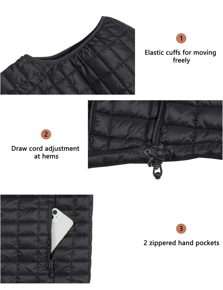 Men's Puffer Vest, Lightweight Warm Sleeveless Jacket for Hiking Travel Golf YZF US-DK