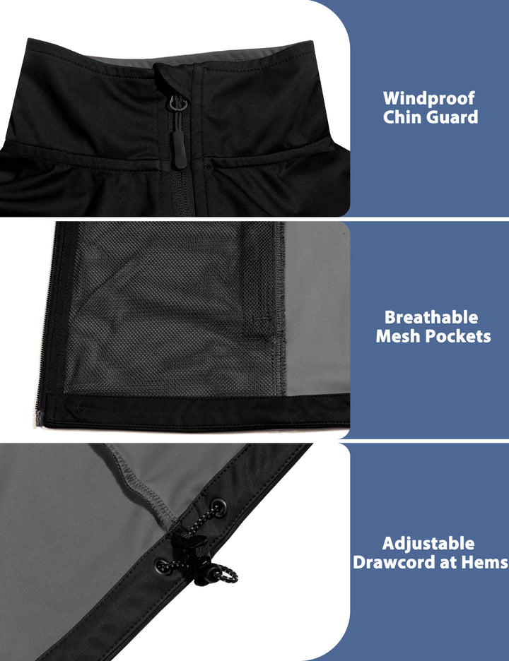 Women's Lightweight Softshell Jacket Windbreaker for Travel, Hiking, Water Repellent MP-US-DK