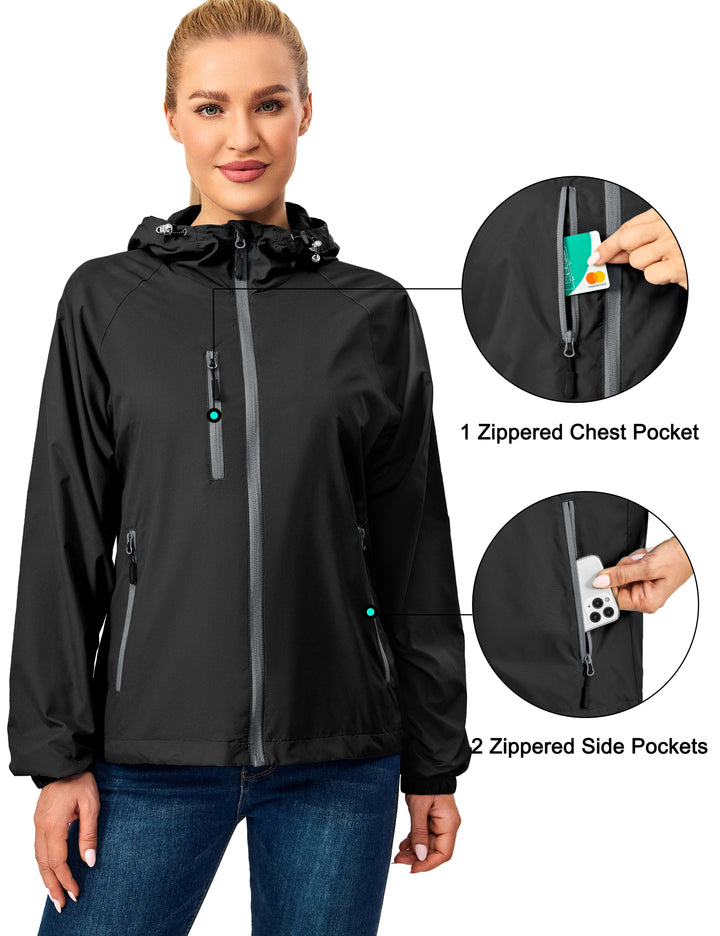 Women's Windbreaker Jacket Breathable Windproof Wind Coat Hiking Running Golf MP-US-DK