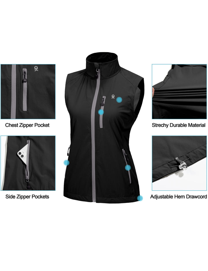 womenen's Quick Dry Stretchy Windproof Vest for Cycling MP-US-DK