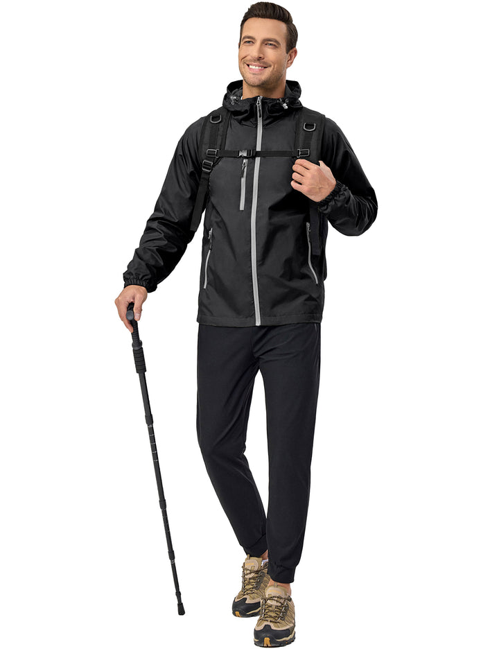 Men¡¯s Lightweight Windbreaker Jacket Hiking Running Golf Travel MP-US-DK
