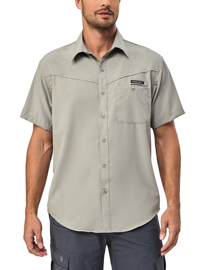 Men's Ultra-Breathable UPF 50 Short Sleeve Fishing Hiking Shirts MP-US-DK