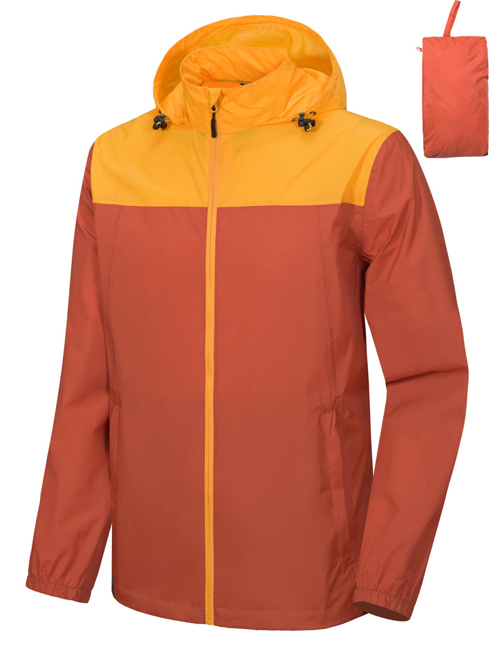 Men's Packable Waterproof Ultralight Rain Jacket Hiking Travel YZF US-DK