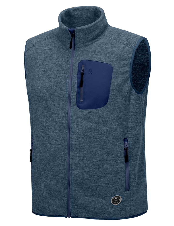 Men's Fleece Vest Full Zip Lightweight Vest YZF US-DK