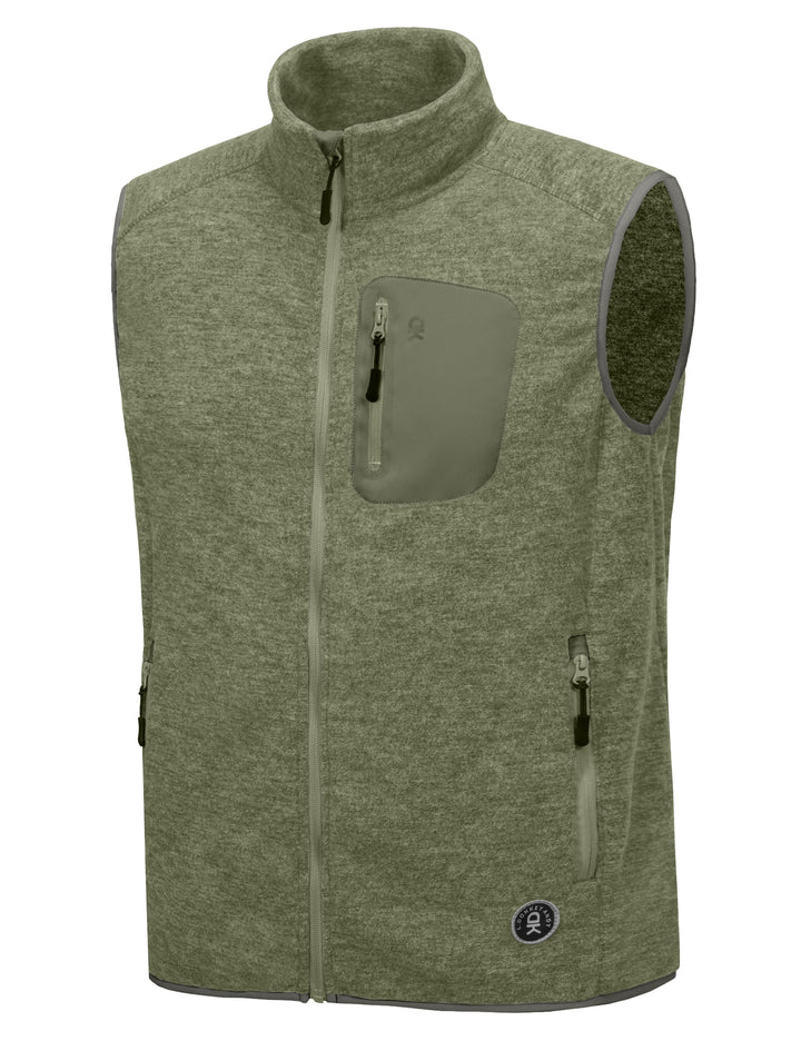 Men's Fleece Vest Full Zip Lightweight Vest YZF US-DK