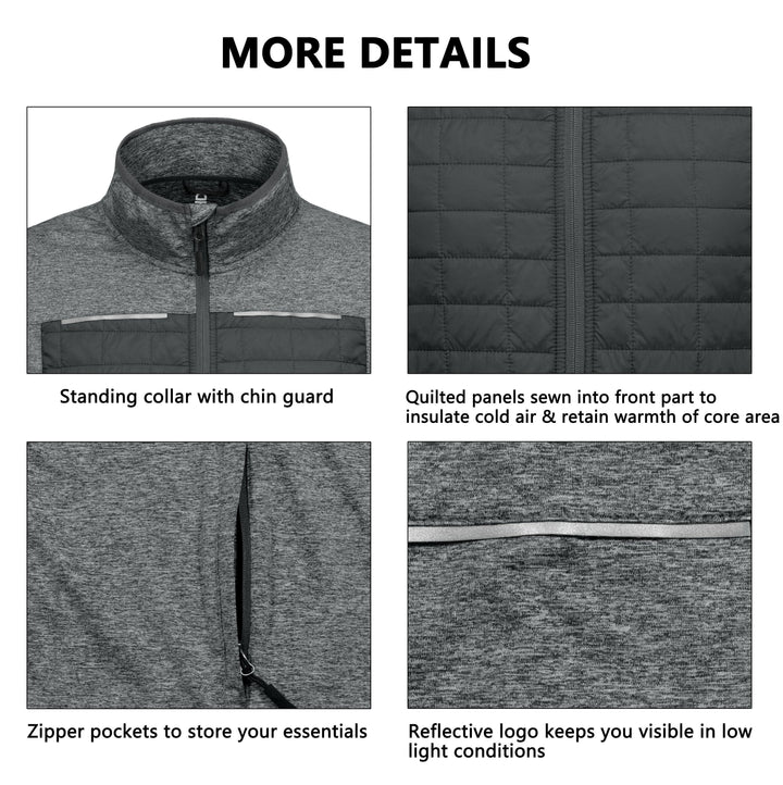 Men's Insulated Full-Zip Running Thermal Hybrid Jacket YZF US-DK-CS