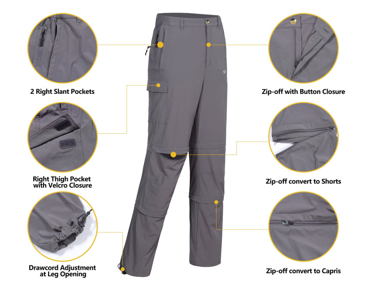 Men's Stretch Convertible Hiking Pants YZF US-DK