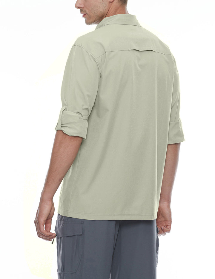 Men's Stretch Quick Dry UPF50+ Long Sleeve Hiking Shirt YZF US-DK