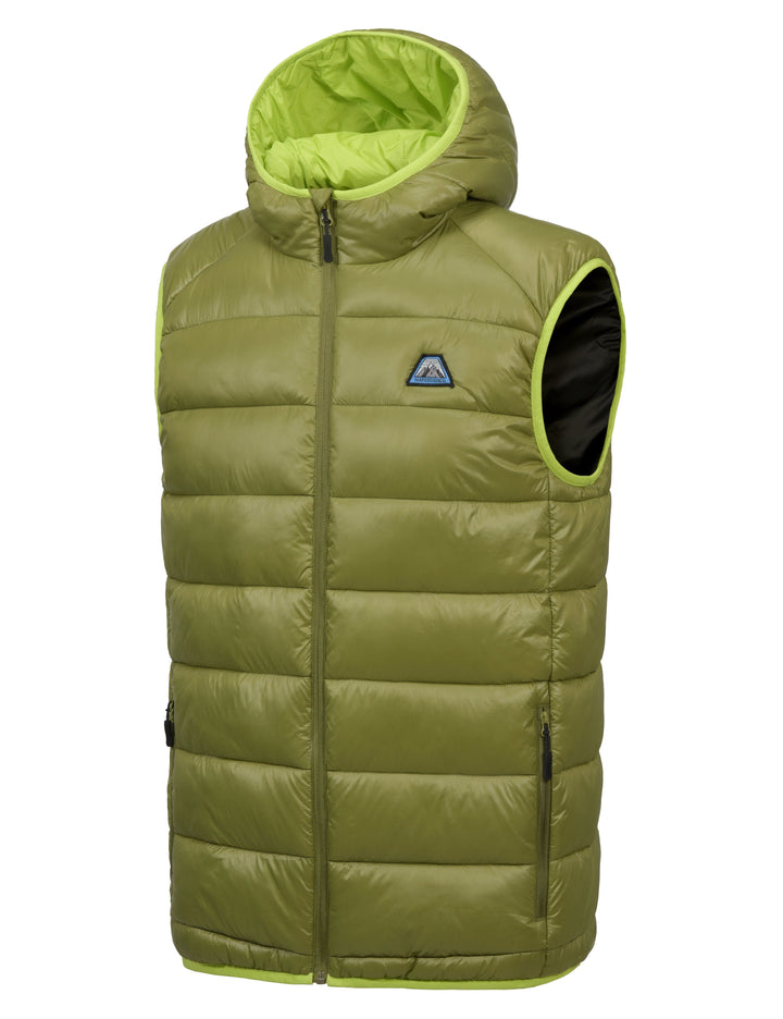 Men's Water-Resistant Hiking Puffer Vest with Hood MP US-MP