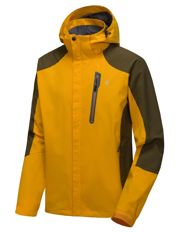 Men's Waterproof Hiking Travel Shell Breathable Rain Jacket YZF US-DK