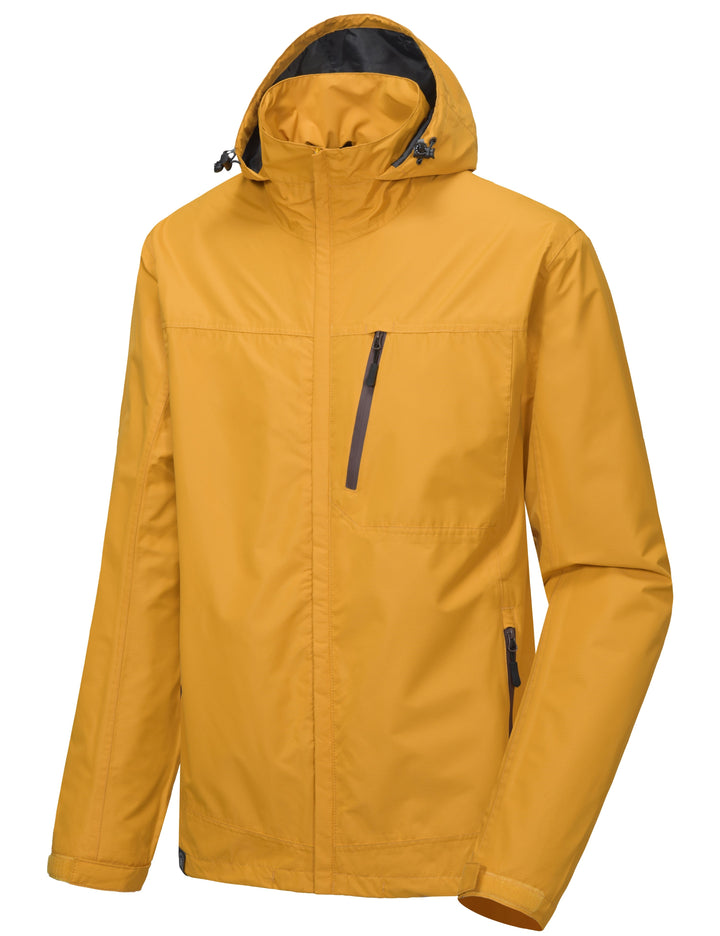 Men's Waterproof Hooded Hiking Travel Rain Shell Jacket YZF US-DK