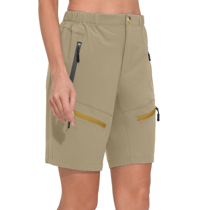 Women's 9 Inch Inseam Quick Dry Stretch Lightweight Cargo Shorts YZF US-DK