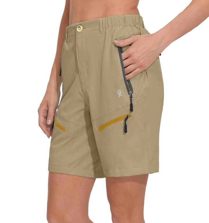 Women's 9 Inch Inseam Quick Dry Stretch Lightweight Cargo Shorts YZF US-DK