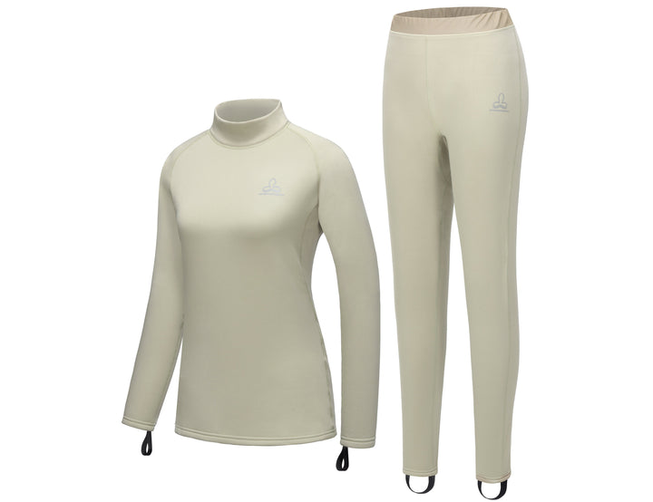 Women's Fleece Thermal Solid Color Underwear Set YZF US-DS