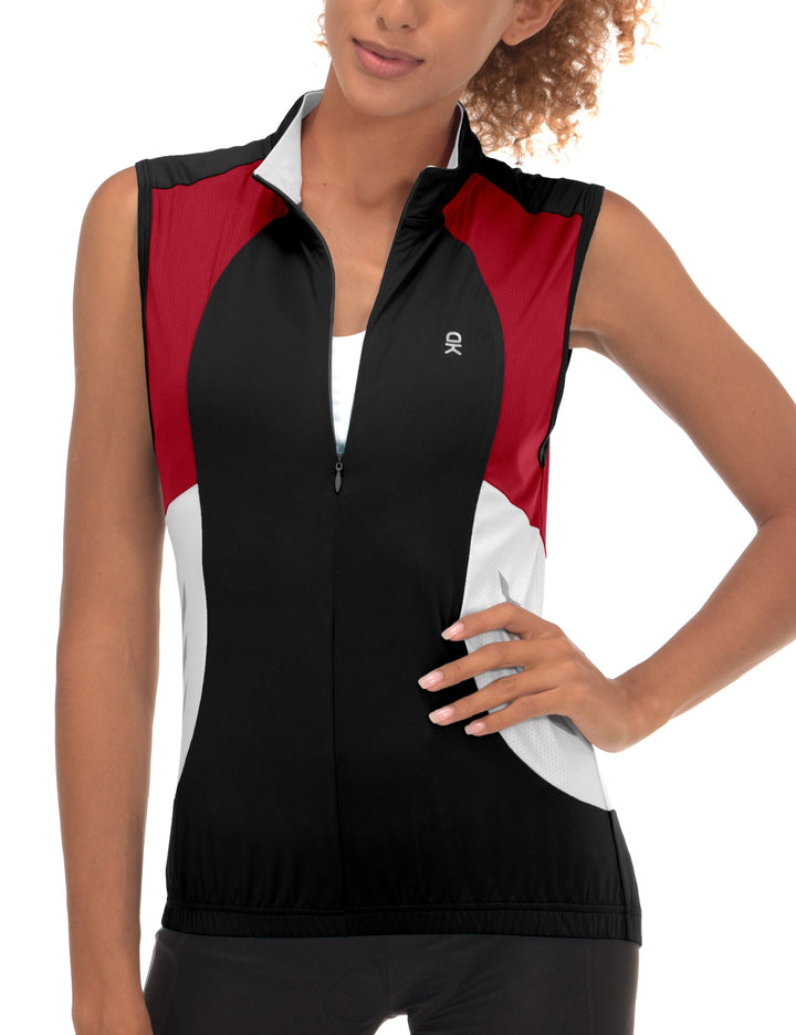 Women's Half Zip Reflective Breathable Cycling Vests YZF US-DK