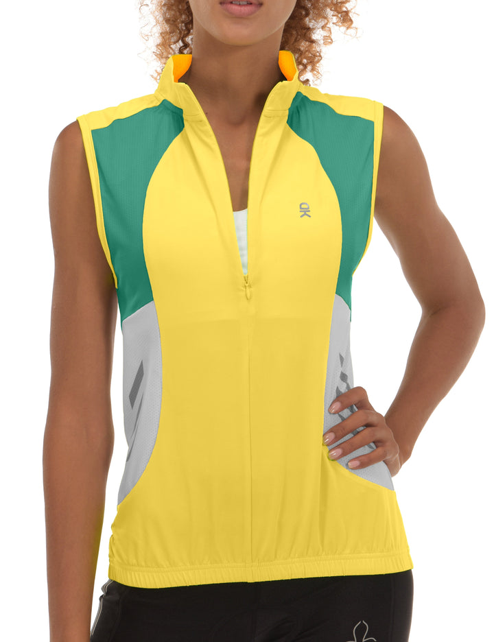 Women's Half Zip Reflective Breathable Cycling Vests YZF US-DK