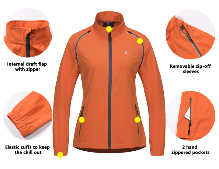 Women's Quick-Dry Convertible UPF 50+ Cycling Jacket YZF US-DK