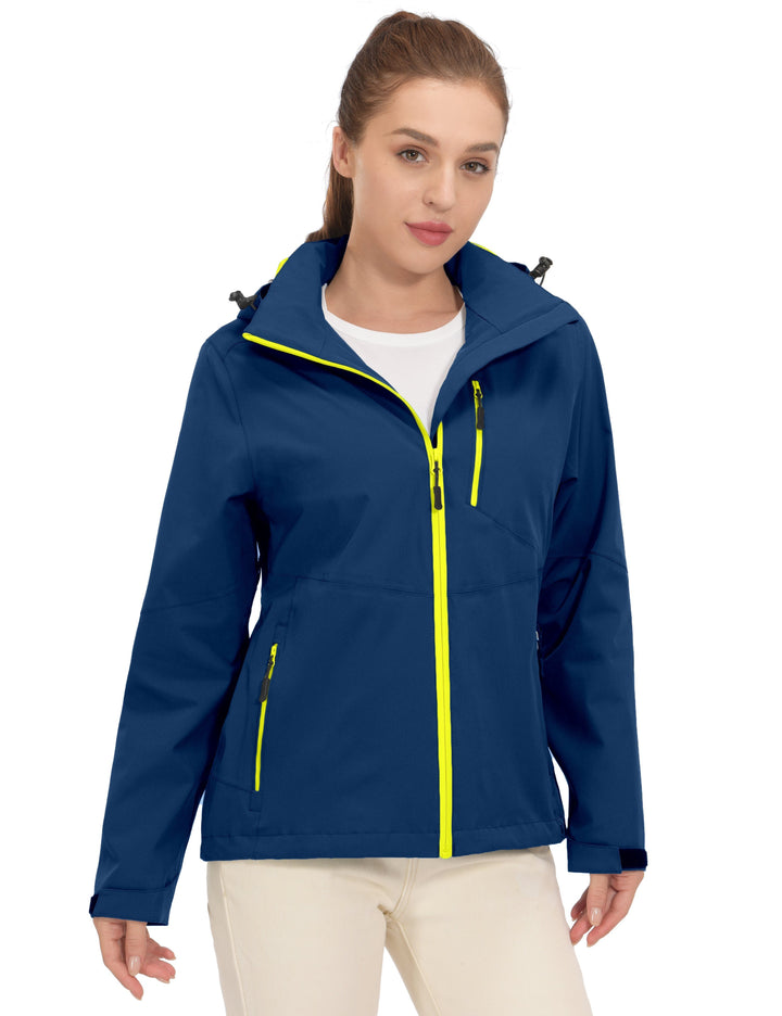 Women's Waterproof Breathable Detachable Hood Jacket YZF US-DK