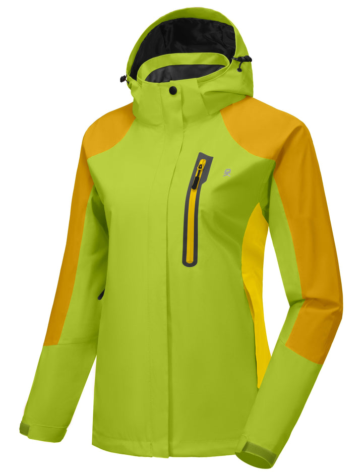 Women's Waterproof Hiking Travel Shell Breathable Rain Jacket YZF US-DK